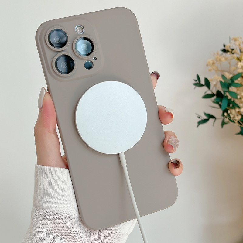 ALIGO Shockproof Magnetic Silicone Soft Phone Case Cover Simplicity Solid Color Protection Phone Shell For iPhone 15 Plus 14 13 12 Pro Max 11