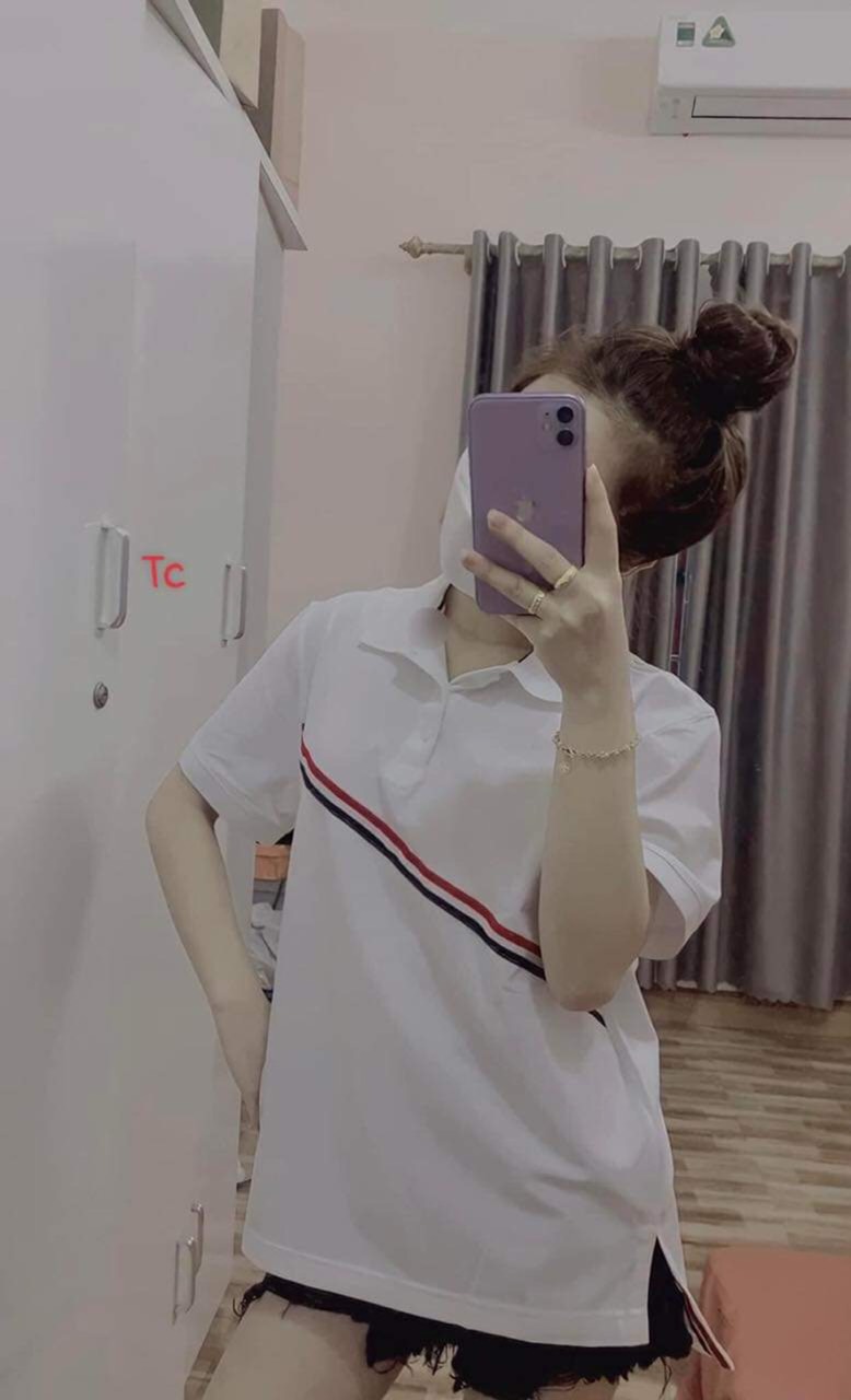 Áo Polo Trắng Vạch Chéo Cổ Bẻ Thun Cộc Tay Nam Nữ Ulzzang Hàn Quốc - Đủ size từ 40kg đến 60 kg