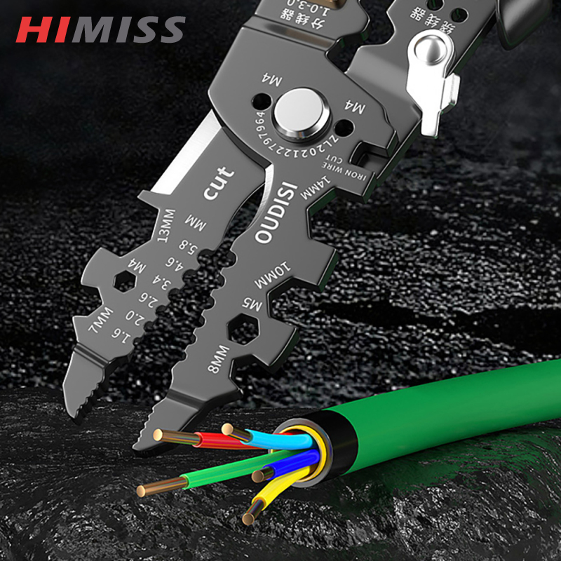 TC 25-in-1 Multifunction Wire Strippers, Wire Stripper Tool, Lockable Design 8" Multifunctional Wire Stripping Crimping Tool Gift For Father, Electrician, Lineman