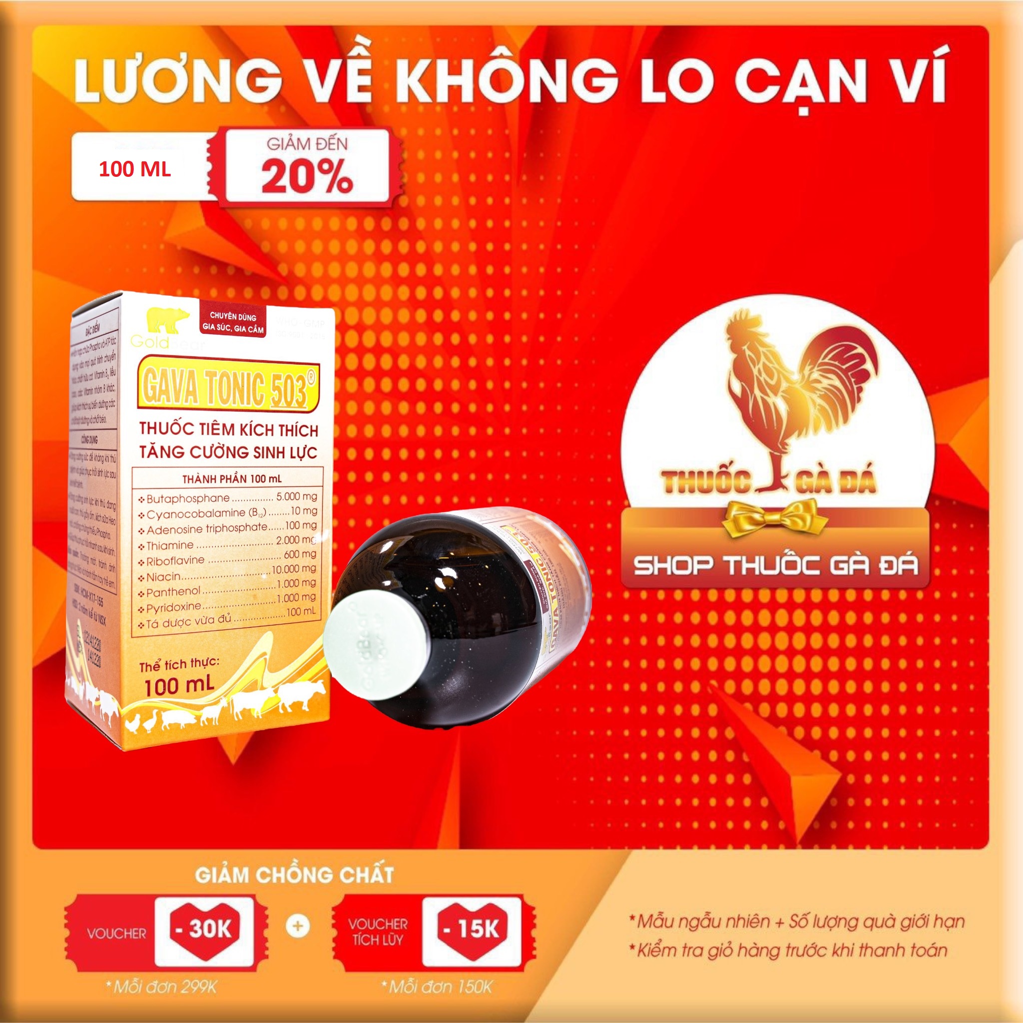 GAVATONIC 503 dinh dưỡng cho gà đá