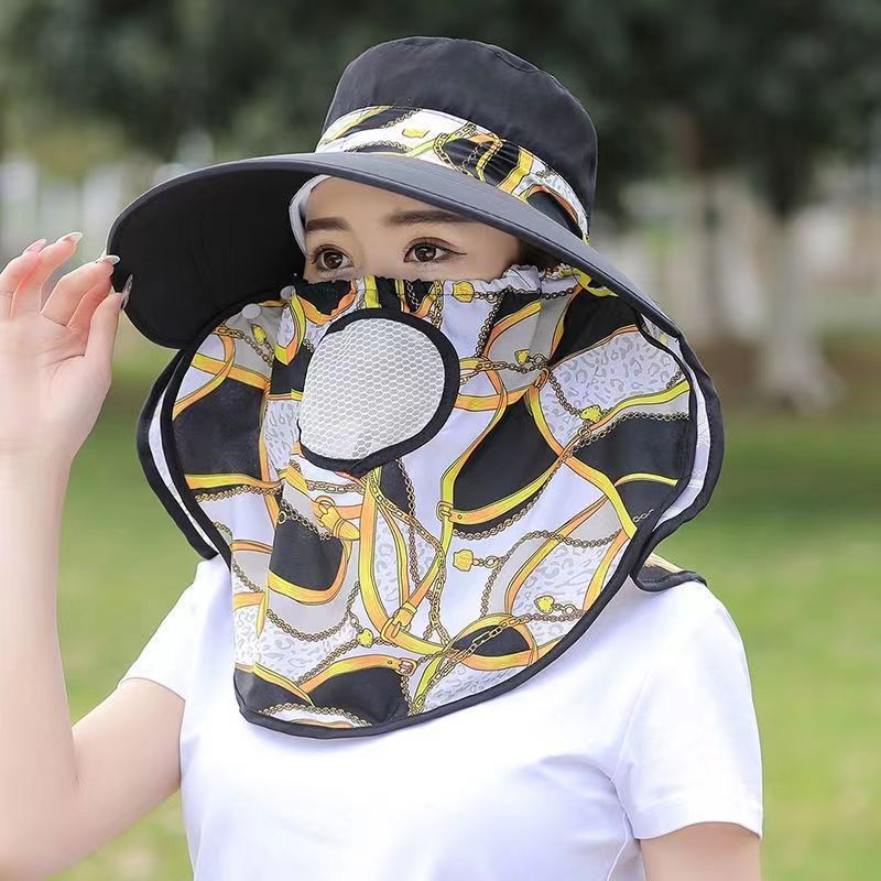Sun hat, sun protection, large brim shawl hat, cycling breathable sun hat, women's face hat