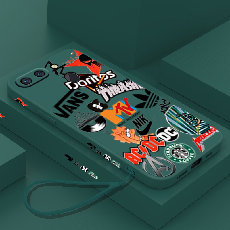 Phone Case Redmi 13C 12C Note 12 11 Pro 11S 10s Redmi 10C 10 9A 9C 9T POCO M3 X3 NFC X3 PRO Note 8 9 Pro 9S Soft Graffiti Side Pattern Design Brand Elements Cover with Lanyard