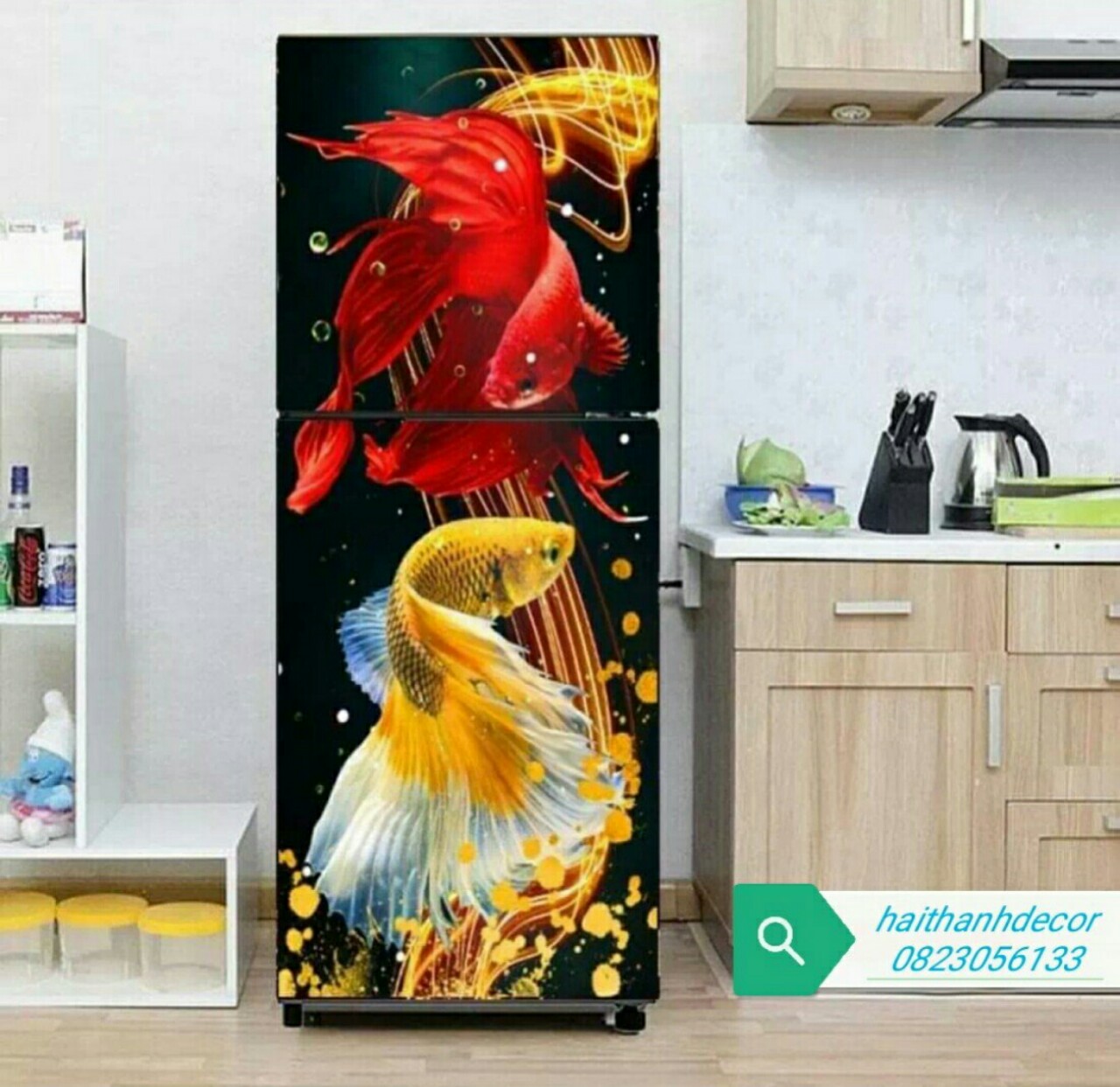 Rẻ vô địch - tranh dán tủ lạnh 3d - decal tủ lạnh 3d - miếng dán tủ lạnh 3d - mẫu thiết kế phủ bóng bề mặt chống thấm nước cao cấp - phù hợp mọi loại tủ - hd10243