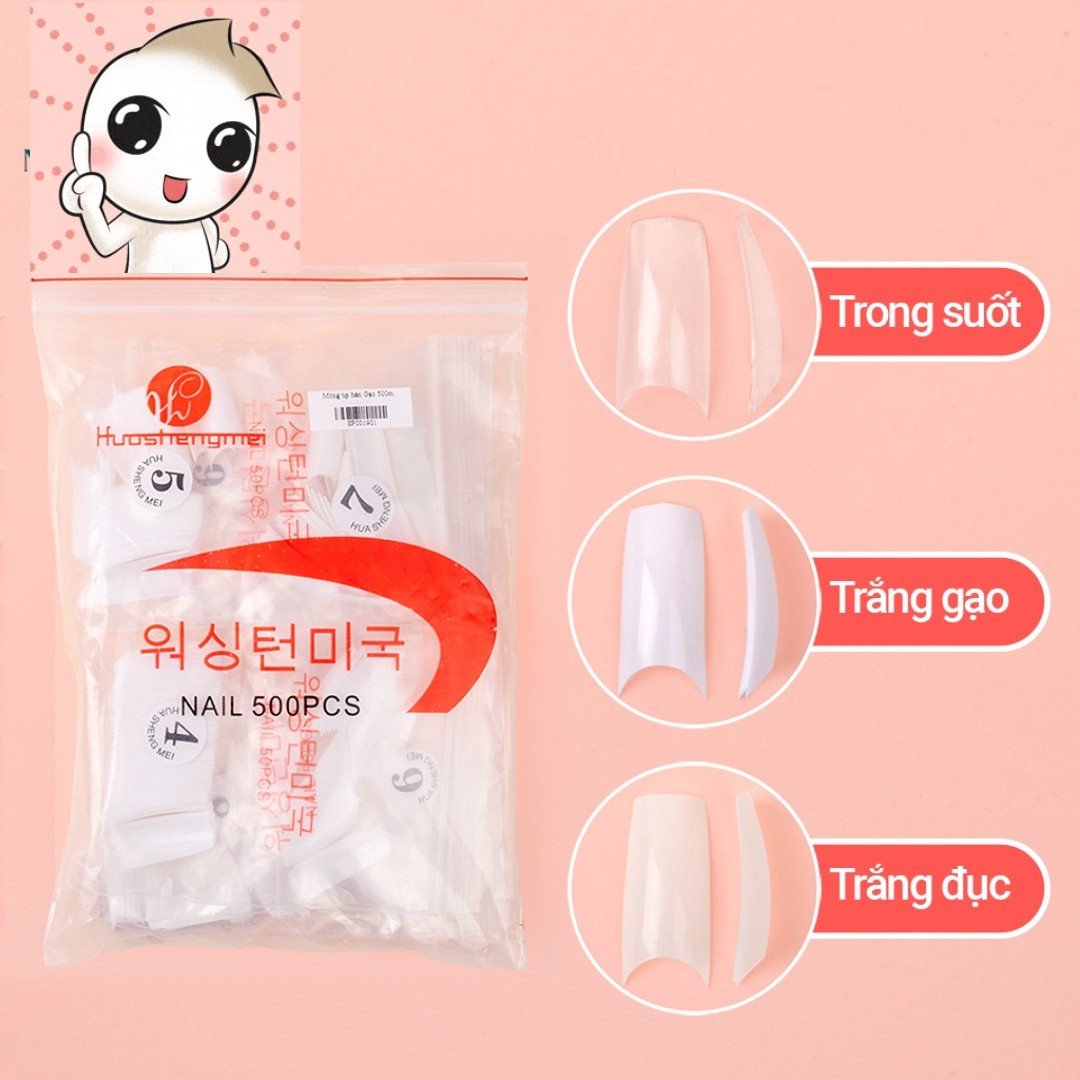 [HCM]Set 500 Móng Nối Tay form Hàn đủ size từ 0 đến 9