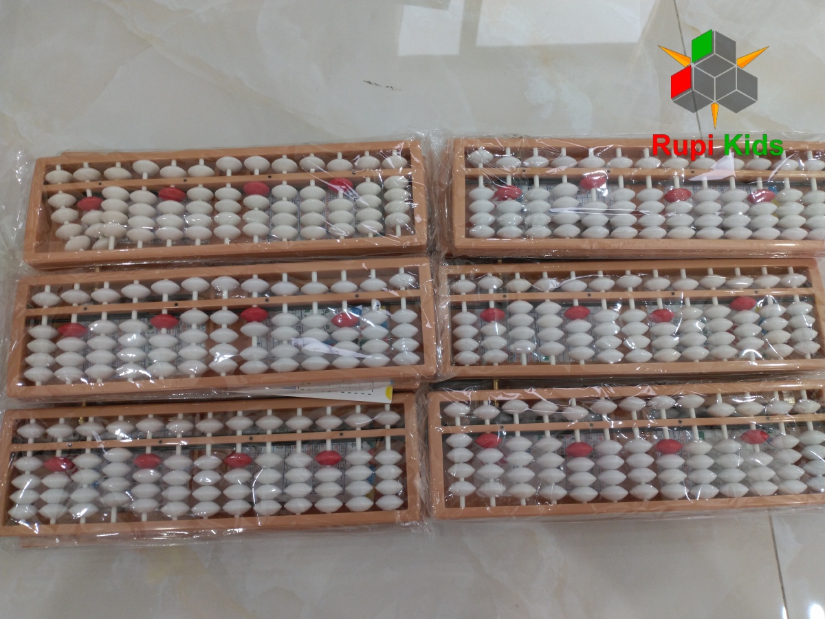BÀN TÍNH GẨY SOROBAN 13 CỘT CÓ NÚT BẤM