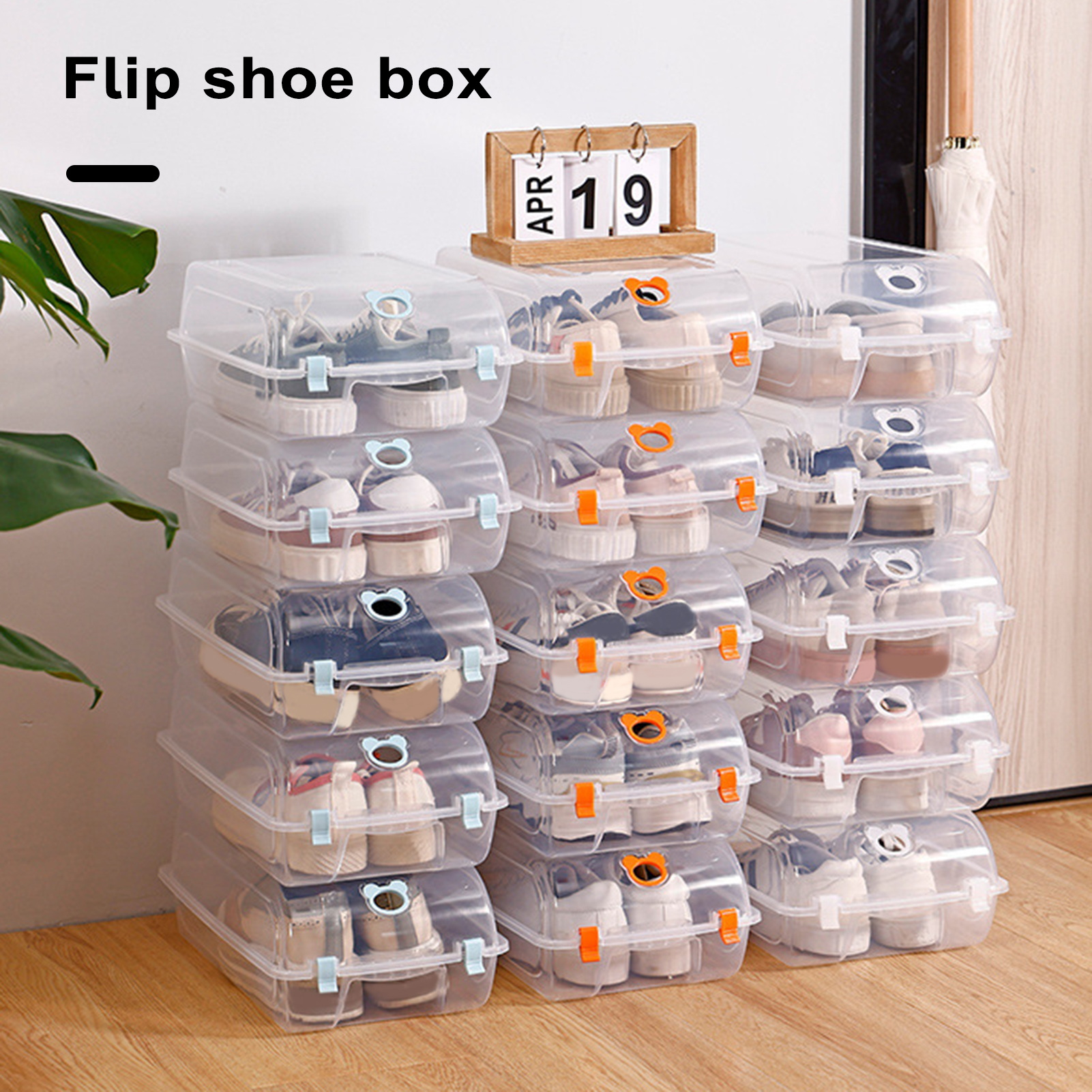 Stackable Shoe Box Ventilated Shoe Storage Box Transparent Shoe Storage Box with Ventilation Holes Space-saving Organizer for Home