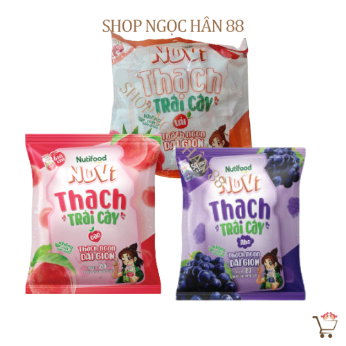 [MỚI] Thạch NUVI trái cây Đào,Nho,Vải gói 120gr