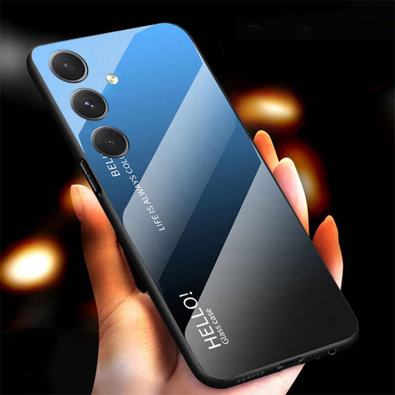For Samsung M54 case Gradient rror Tempered Glass Protector Hard Cover For Samsung Galaxy M54 Back Cover Phone cases
