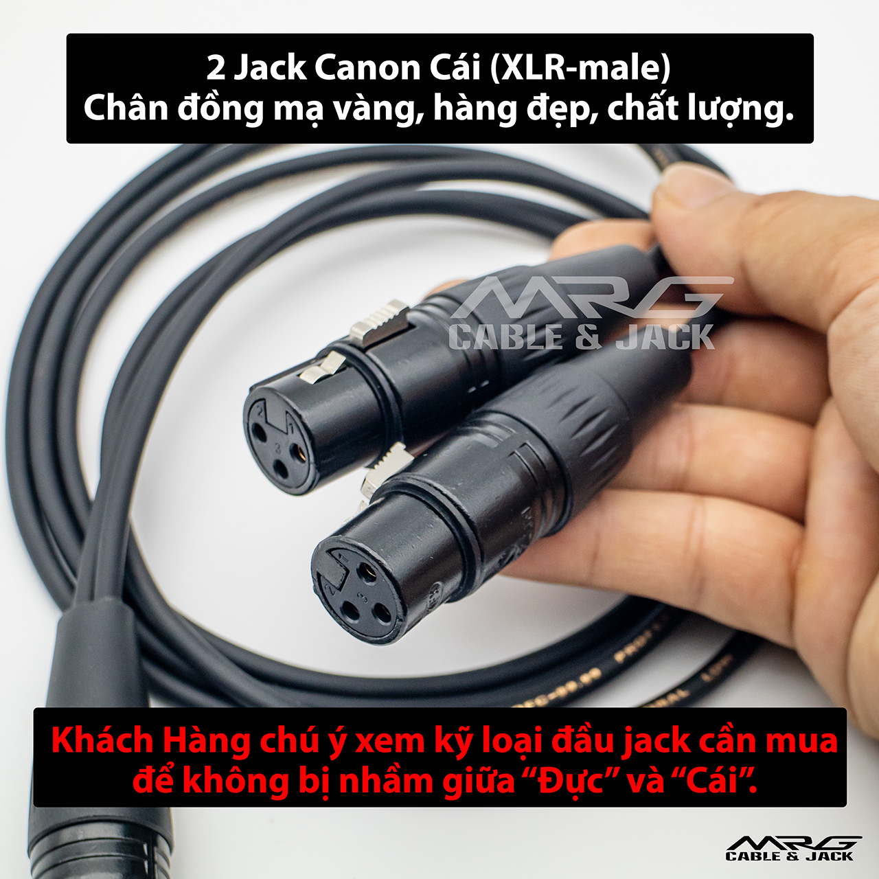 Dây canon đực ra 2 đầu canon cái.