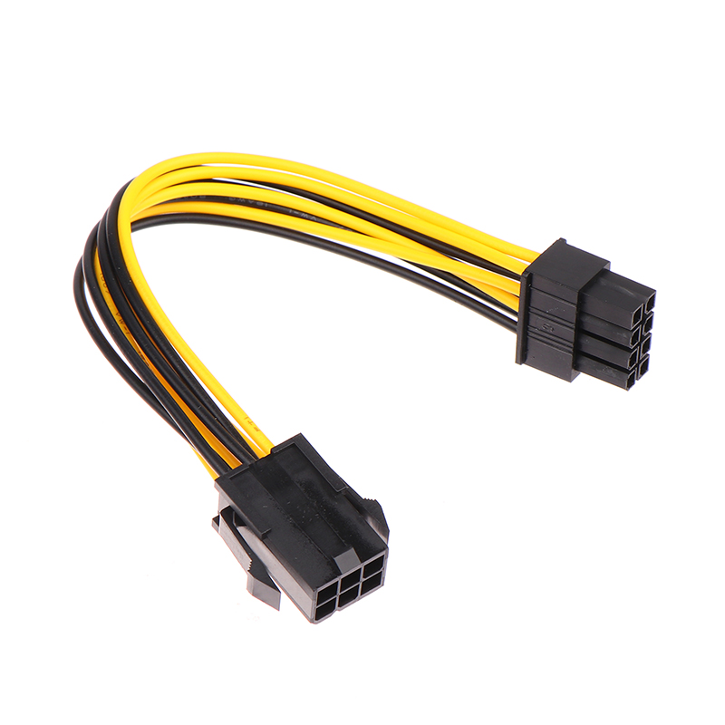 Powered Adapter 6pin To 8pin Adapter, PCI-e 6-pin Male To 8-pin Female Converter For 8pin GPU Video Card. 