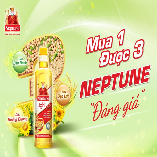 Dầu Ăn Neptune Light Thượng Hạng - Chai 1L