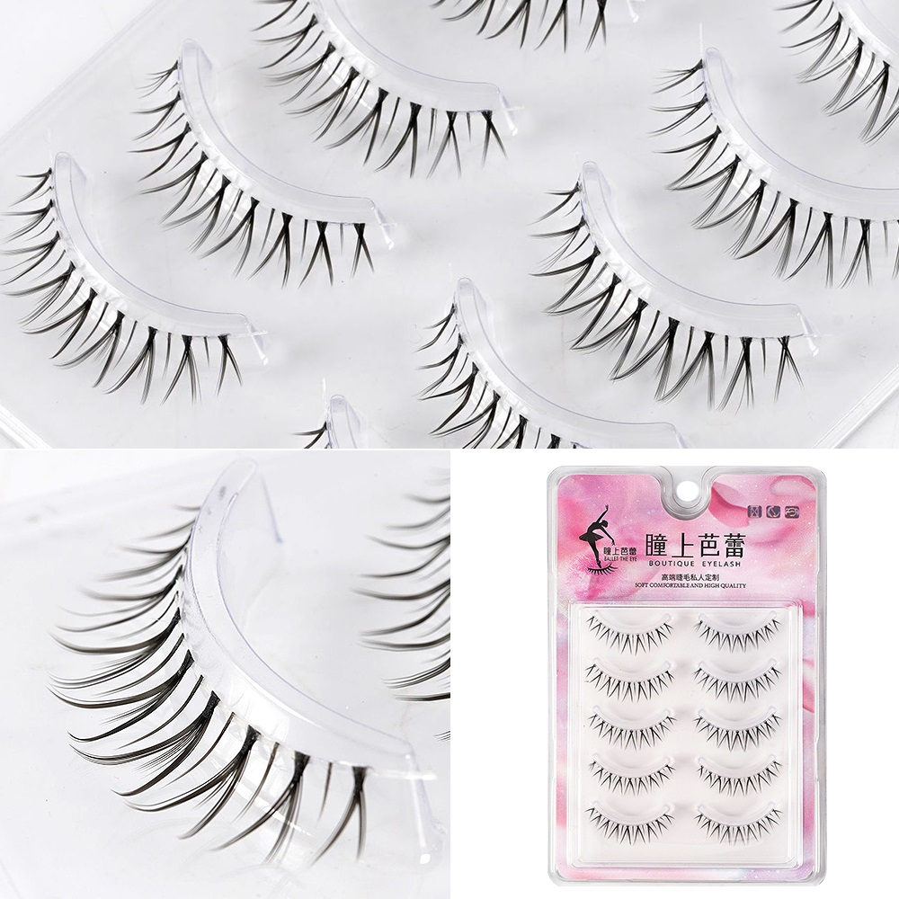 LIARTY 5 Cặp Lông Mi Giả Tự Nhiên Nối Mi Cong Độ C