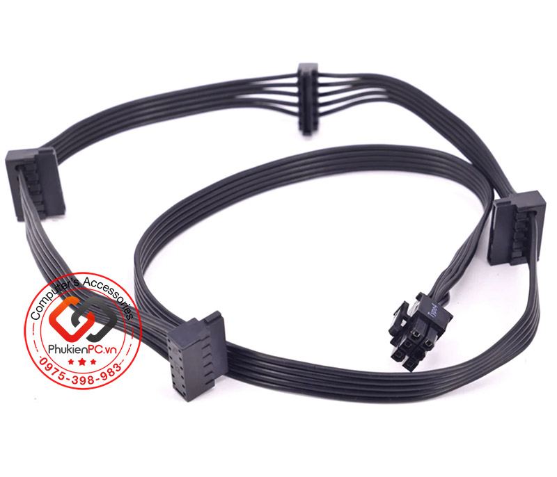 6pin PSU modular out 4 SATA power cable for HDD, SSD, dvb-dvd Sata computer PC, industrial computer, Sync