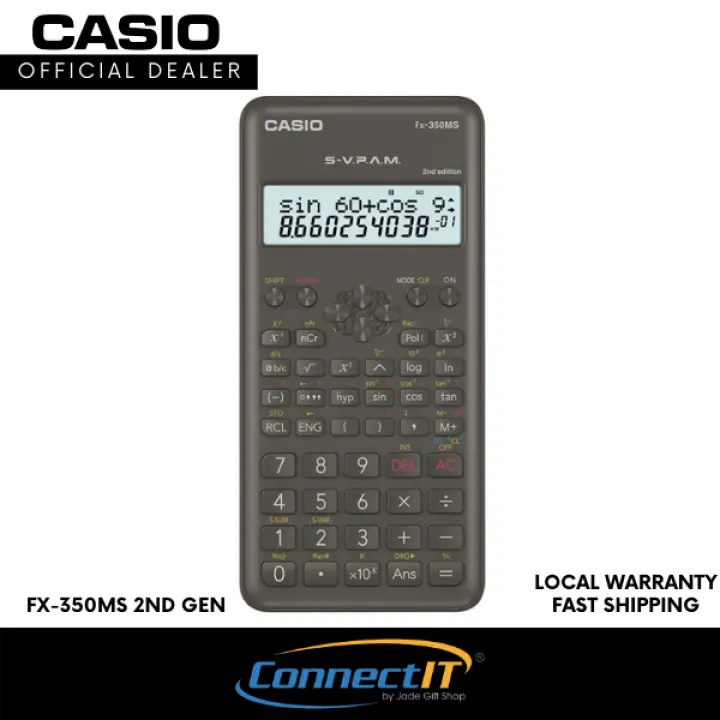 Casio Fx 350ms 2nd Gen Scientific Calculator Fx350ms For Gce O A Level 1 Year Local Warranty Lazada Singapore