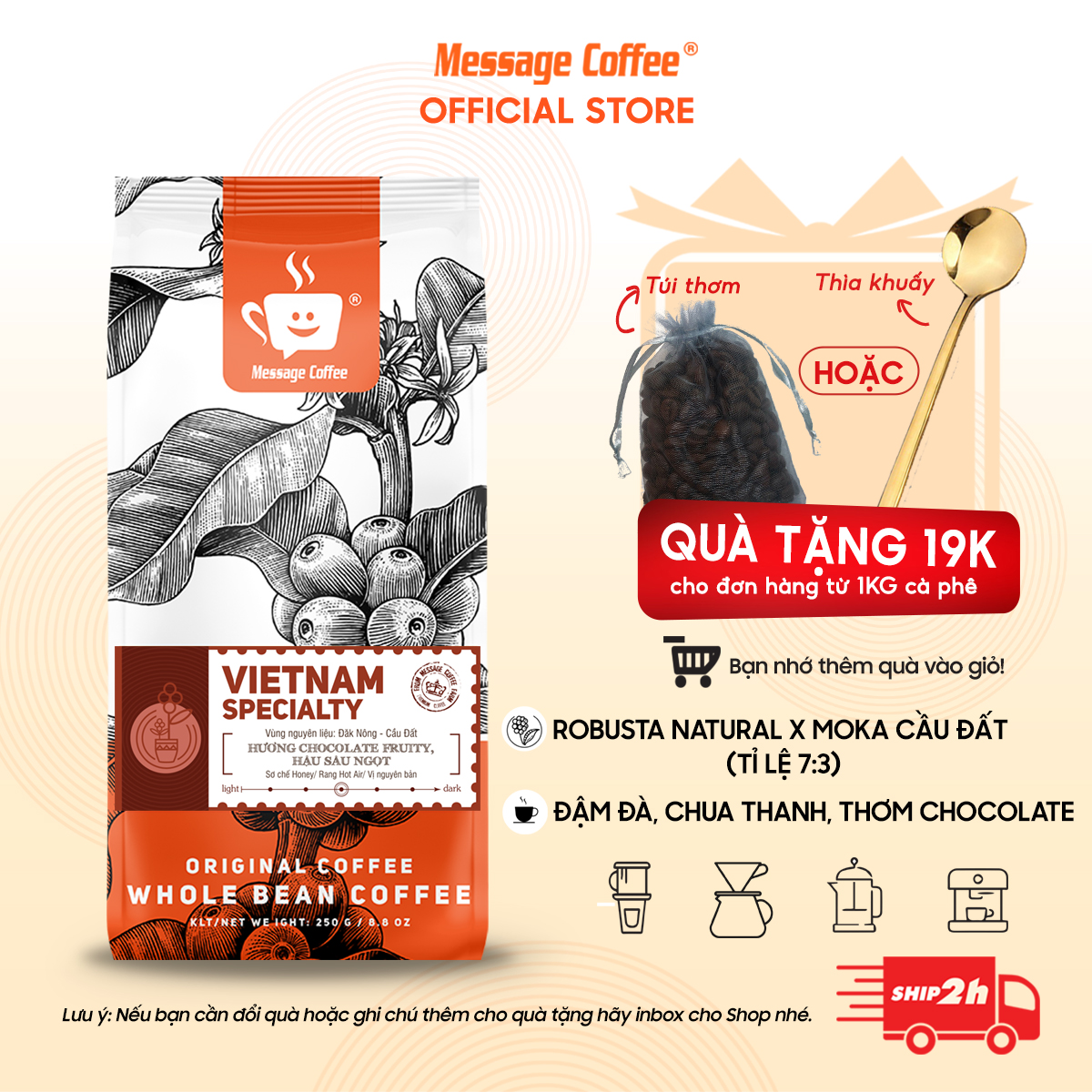 Cà Phê Nguyên Chất Vietnam Specialty Rang Mộc Pha Phin Thơm Ngọt Ngào Cafe