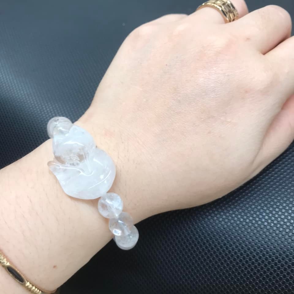 Vòng tay hồ ly thạch anh trắng thiên nhiên