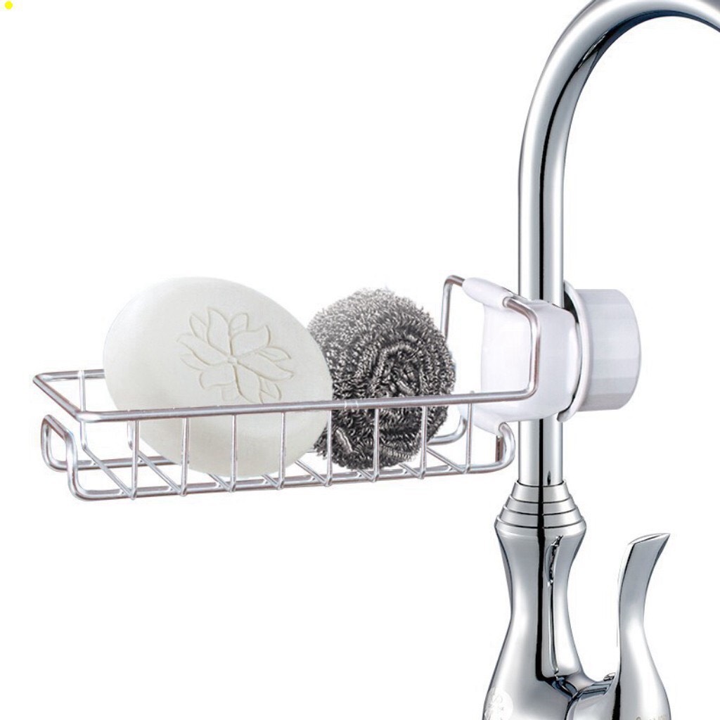 Giỏ inox gắn vòi rửa bát tiện lợi - không rỉ / giá treo vòi inox đựng đồ , giẻ rửa chén bát