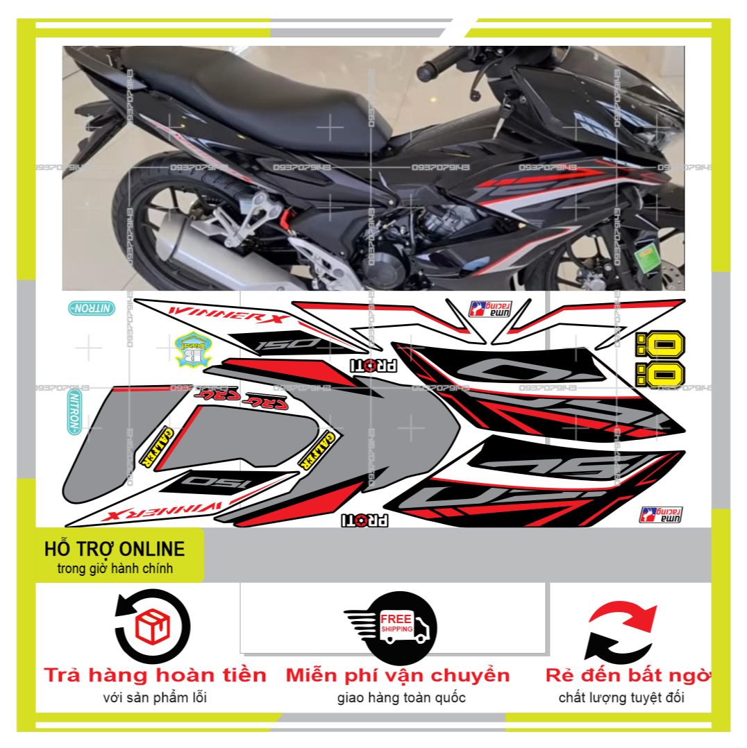 FREESHIP-- TEM RỜI WINNER X MẪU ZIN XÁM ĐỎ ĐEN