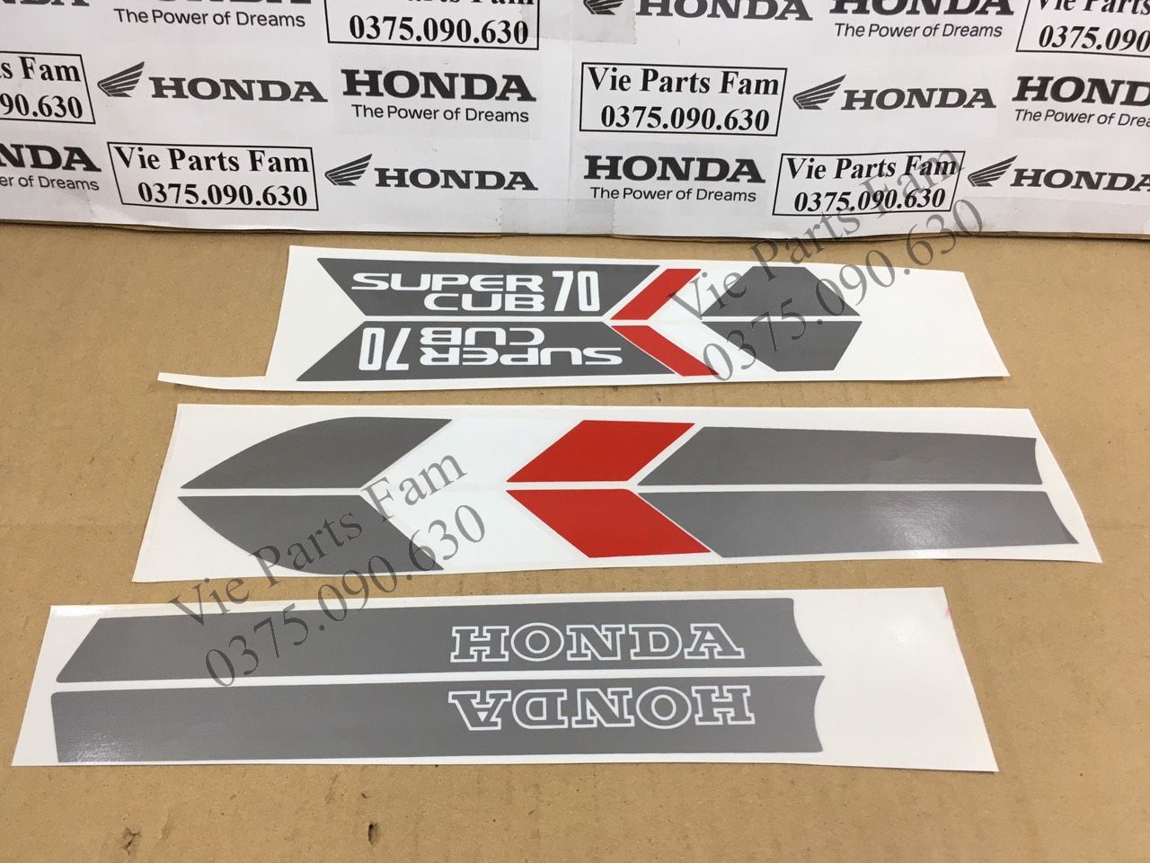 Bộ tem xe máy Honda Custom 50, Custom 70, Custom 90 (Cub 92)