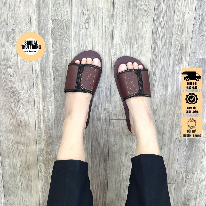 [MIỄN PHI SHIP]Dép sandal quai ngang nam nữ Sandal xỏ ngón Trắng/Đen/ Nâu Full size 30-44 SANDALTHOITRANG