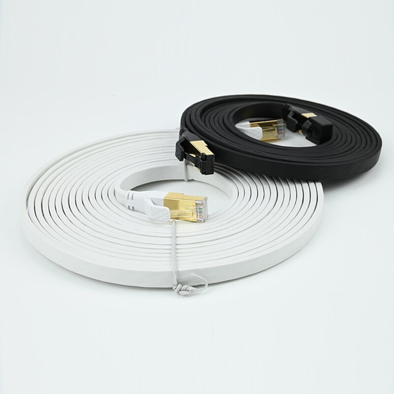 40Gbps Cat 8 Flat Ethernet Cable 20M 8M 10M 15M Thin Internet Network Cable Ethernet Cat 8 M RJ45 Cord Lan For Router Laptop