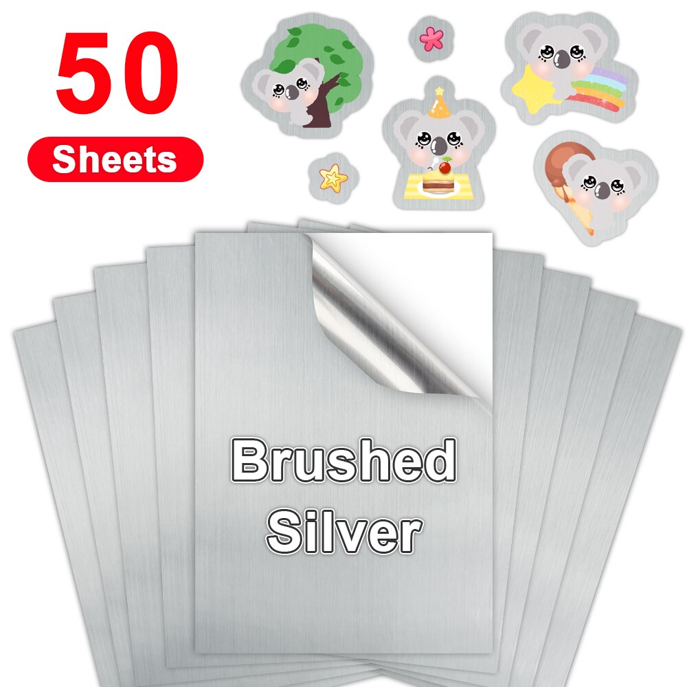 50 Sheets A4 Transparent Printable Vinyl Sticker Paper Glossy