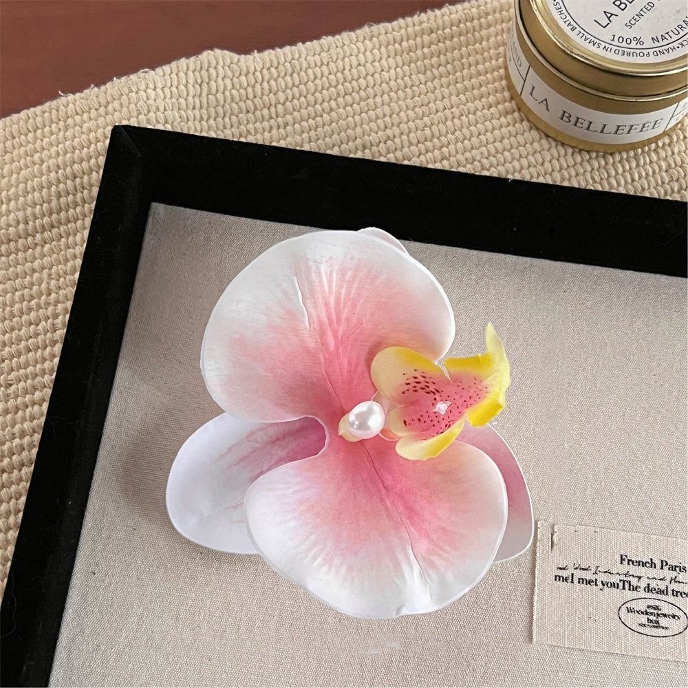 Kẹp hoa lan hồ điệp kẹp tóc hoa trà kẹp tóc hoa sứ kẹp tóc hoa sứ mini bó hoa kẹp tóc hoa sứ kẹp hoa sứ chính hãng Ngọc Trai Kẹp tóc hoa Vải Phong lan bướm Kẹp tóc nữ Dễ thương Phụ kiện tóc Kẹp tóc hoa phong lan Cô Gái
