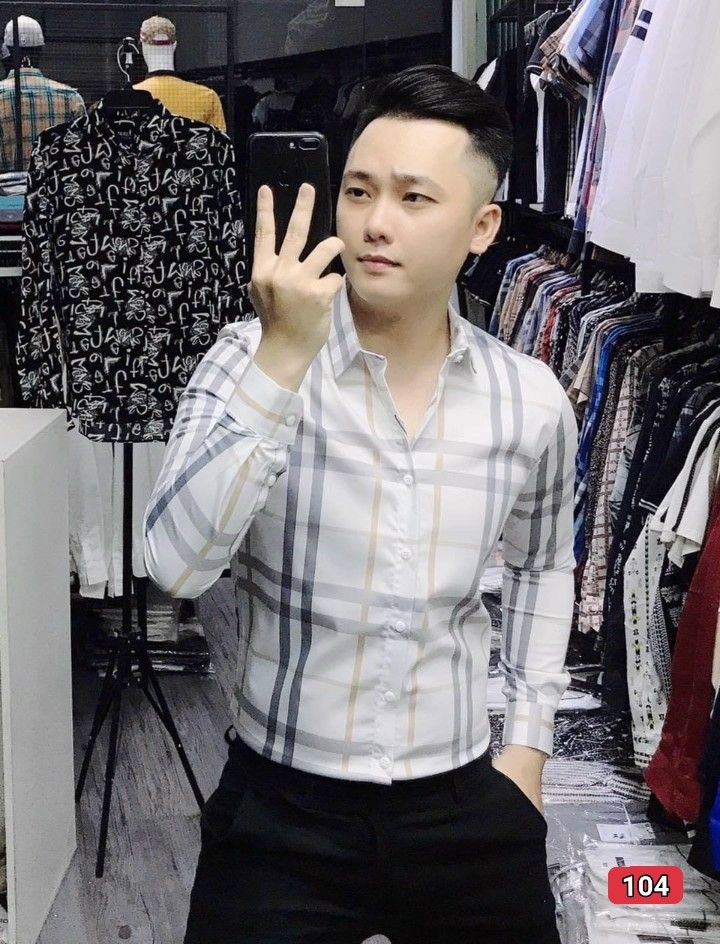 Áo sơ mi nam tay dài màu trắng phối kẻ cao cấp, chất liệu cotton lụa xịn không nhăn, không xù, phong cách trẻ trung và lịch lãm thời trang Kingshopps SS13