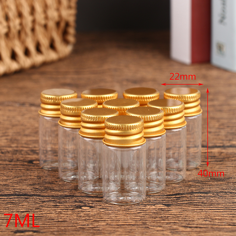 10 chai thủy tinh 5/7/10/14/18/20ml lọ thủy tinh nhỏ chai kín chai chúc ước