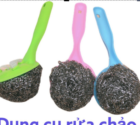 dụng cụ cọ rửa chảo châu hưng cước inox