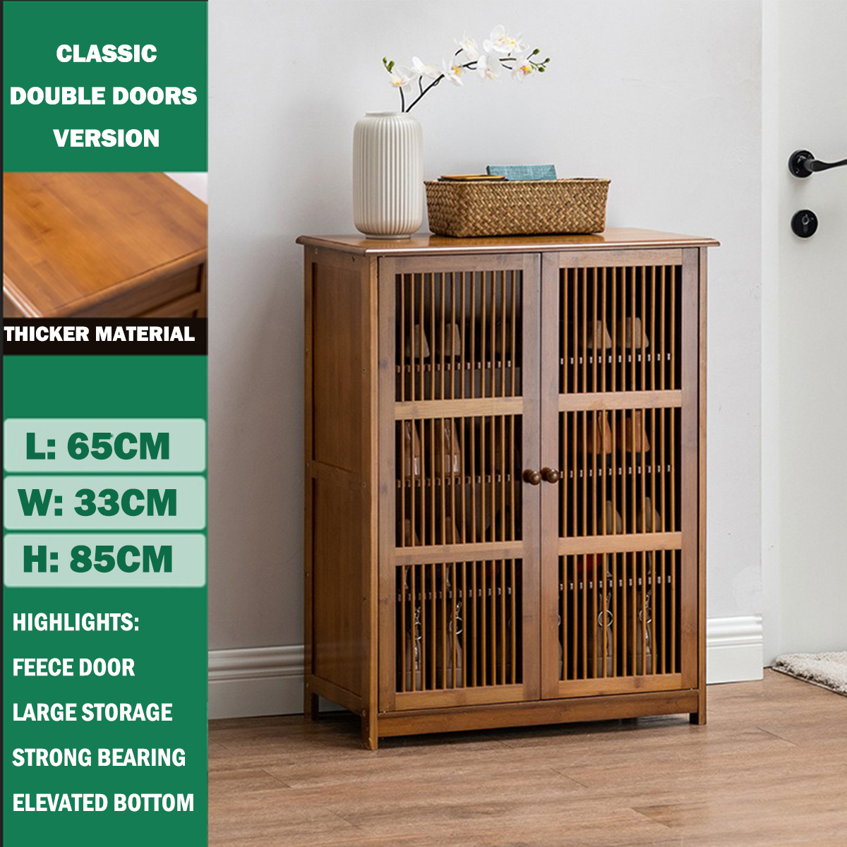 AntiOdor Bamboo Minimalist Shoe Large Capacity Bamboo Shoe