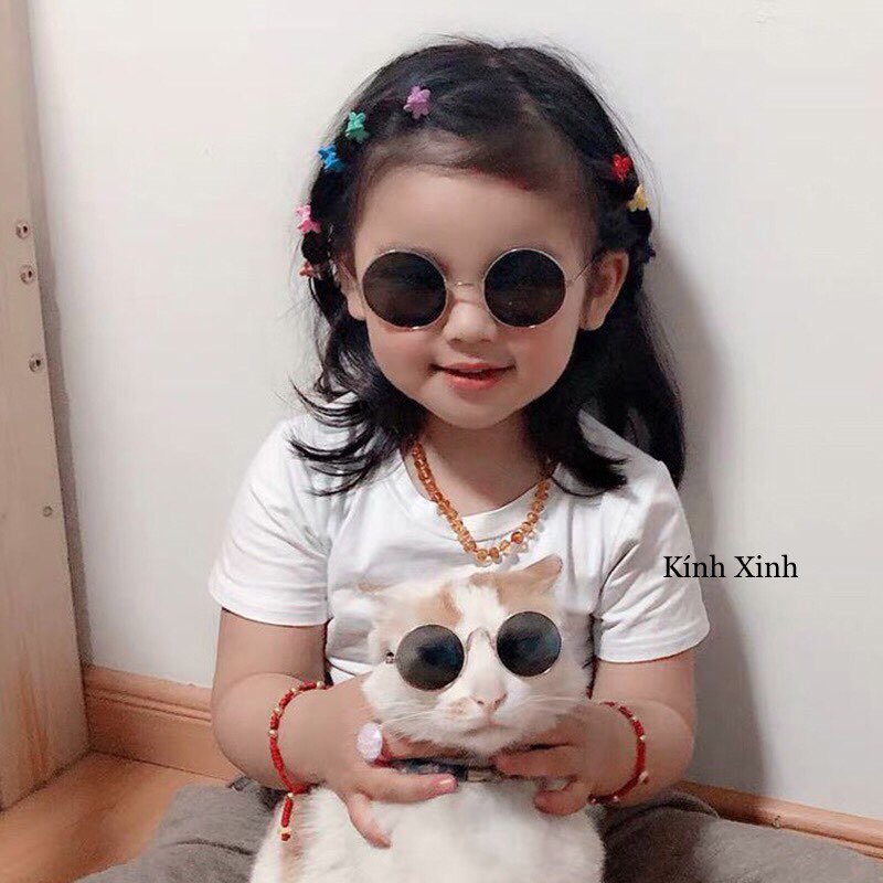 Kính râm Mắt tròn thầy bói thầy đồ cao cấp cho bé