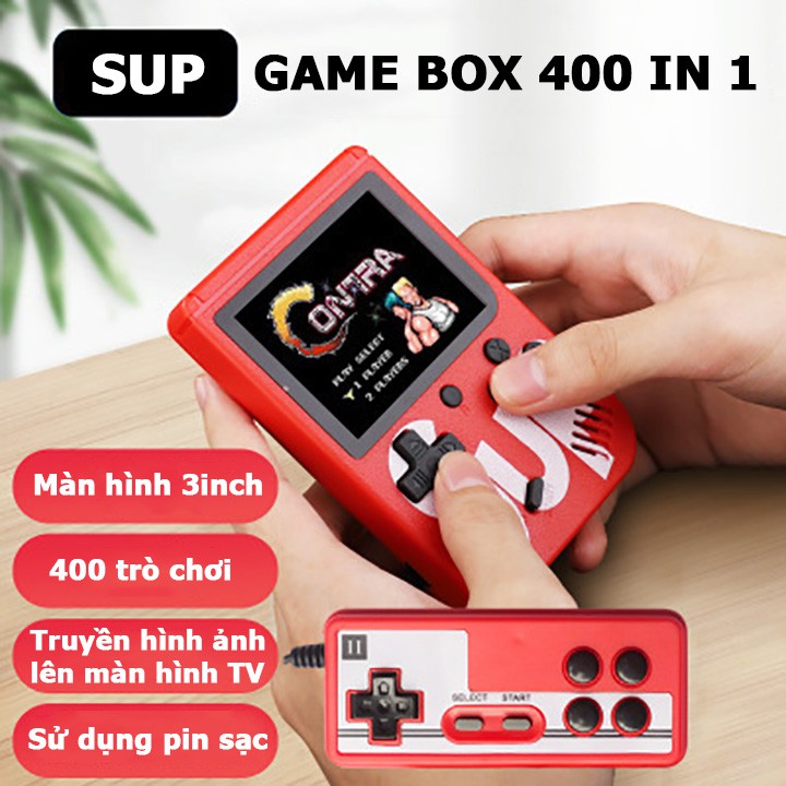 Máy chơi game 4 nút cầm tay sup game box 400 in 1 plus