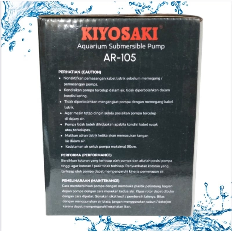 KIYOSAKI AR 105 Pompa Kolam Aquarium Submersible Pump