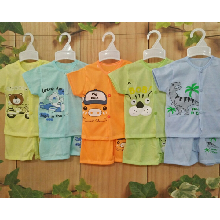Combo 5 bộ cộc cotton cúc giữa cho bé