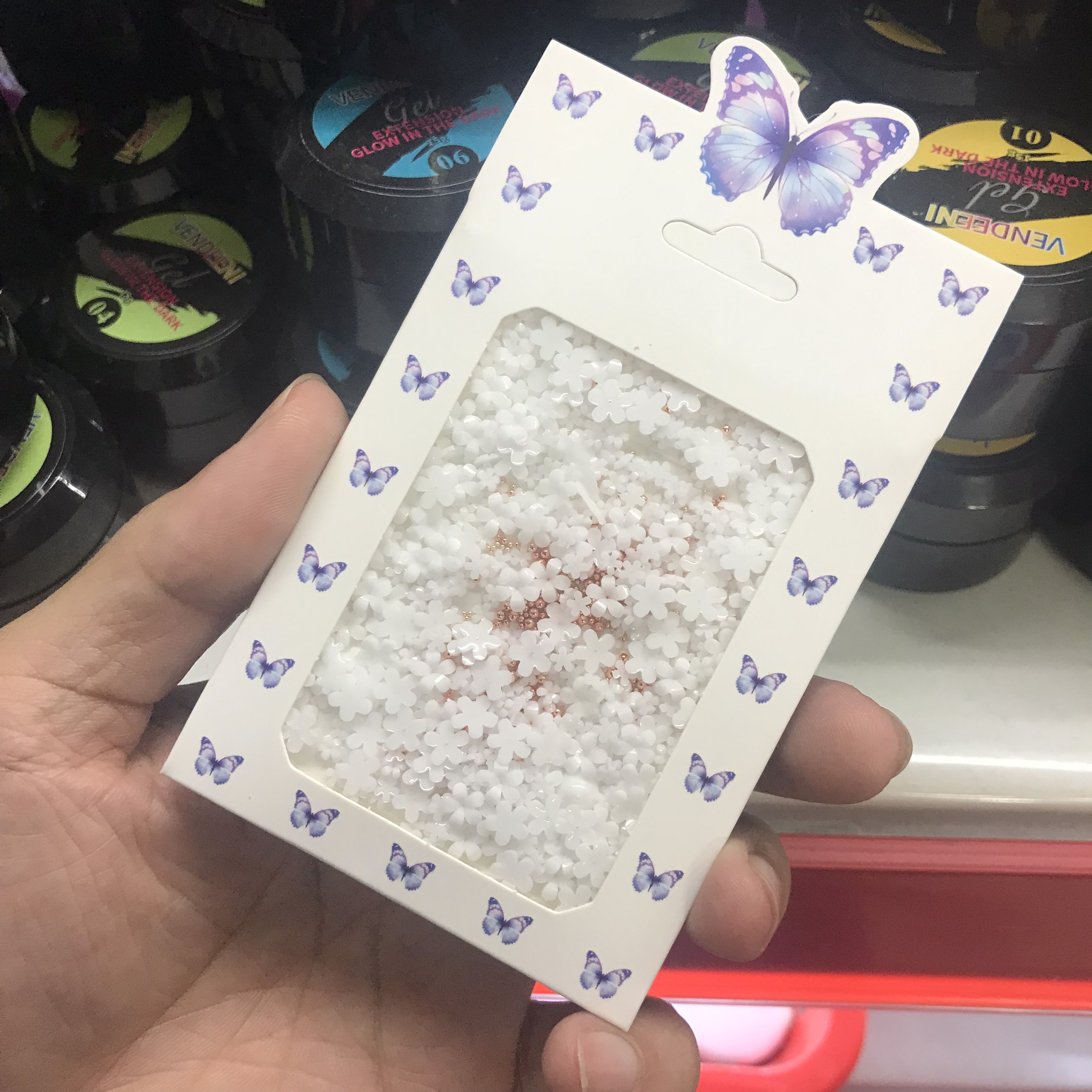 Hoa nhí trang trí Nail, Hoa trắng sứ gắn móng Nail - Mini Nails