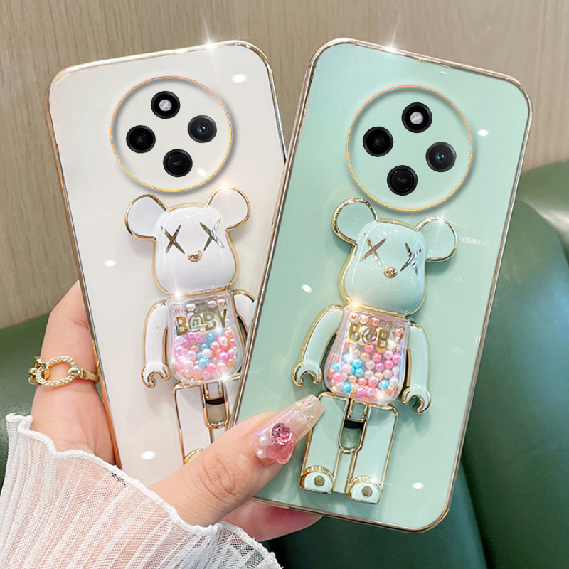 Phone cover Xiaomi Poco C75 Back case Soft Electroplated Quicksand Hourglass Pellet KWAS Bear silicone shockproof Protector Smooth For Mi Poco C75 Phone cases
