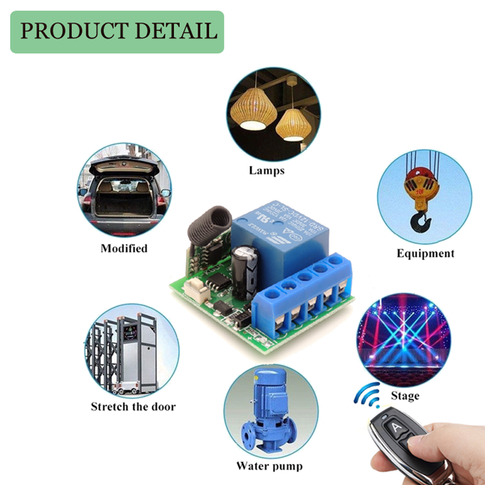 Rf 433 Mhz Remote Controls With Wireless Remote Control Switch Dc 12v ...