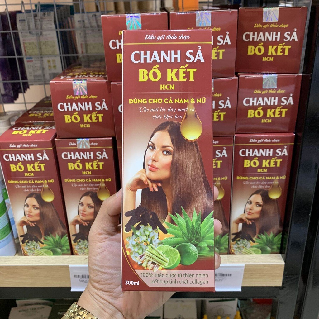 Dầu gội thảo dược bồ kết sả chanh (Chai 300ml)
