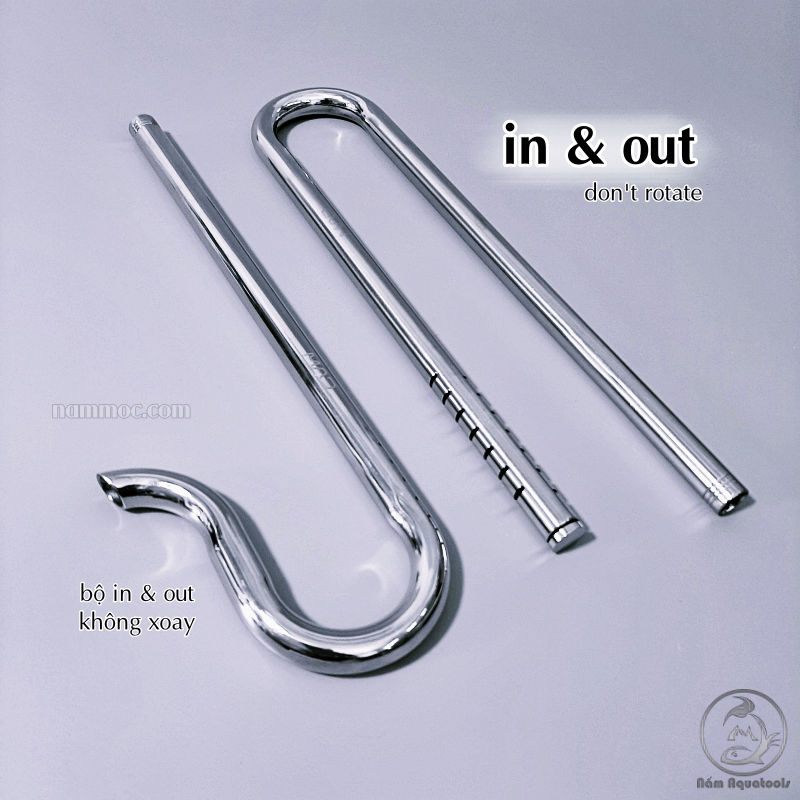 IN OUT Inox MAD F12 Sáng Bóng - Out Xoay 360° Siêu Đẹp-IN Có Nút Vệ Sinh | INOUT Cho Lọc Thùng Ngoài Bể Cá Thuỷ Sinh