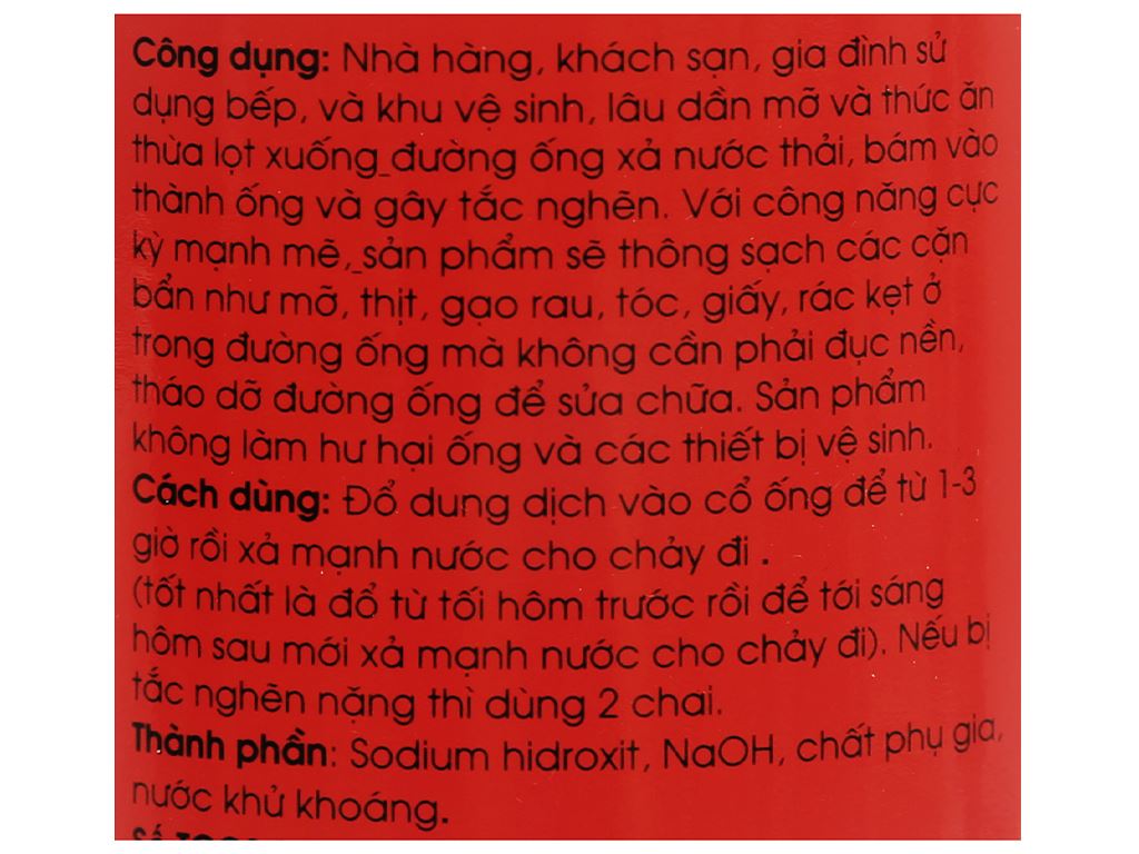 Nước Thông Cống Hando 570ml/ 1L
