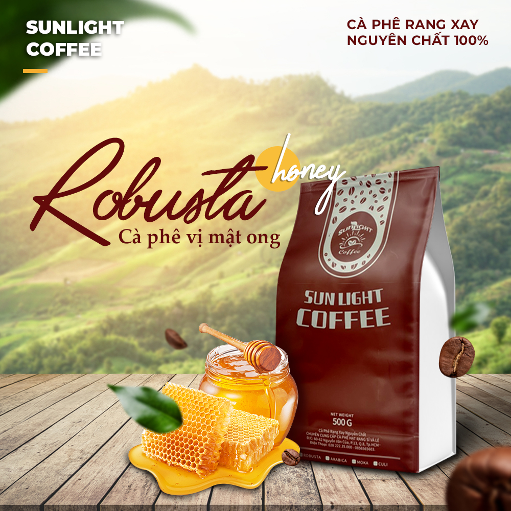 Cà Phê ROBUSTA HONEY Rang Mộc Nguyên Chất S18