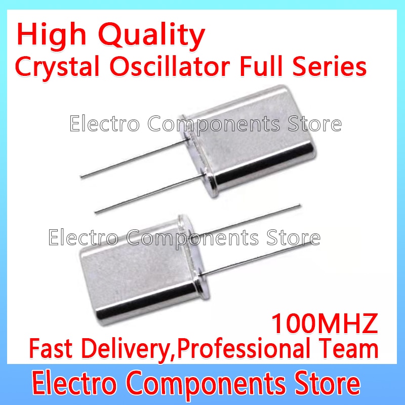5pcs/lot hc-49u 2p 100m passive crystal oscillator 49u 100mhz 2pin crystal resonator dip 100.000mhz through hole dip-2p osc