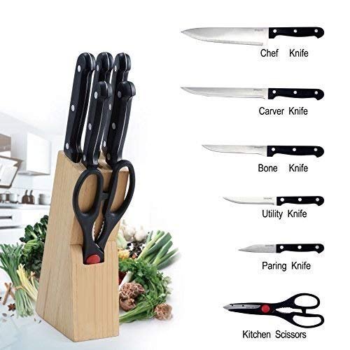 Buy Wholesale China Hot Sale 7pcs Steel Head Kitchen Knife Set With Scissors  And Knife Holder & Kitchen Knives Set at USD 80