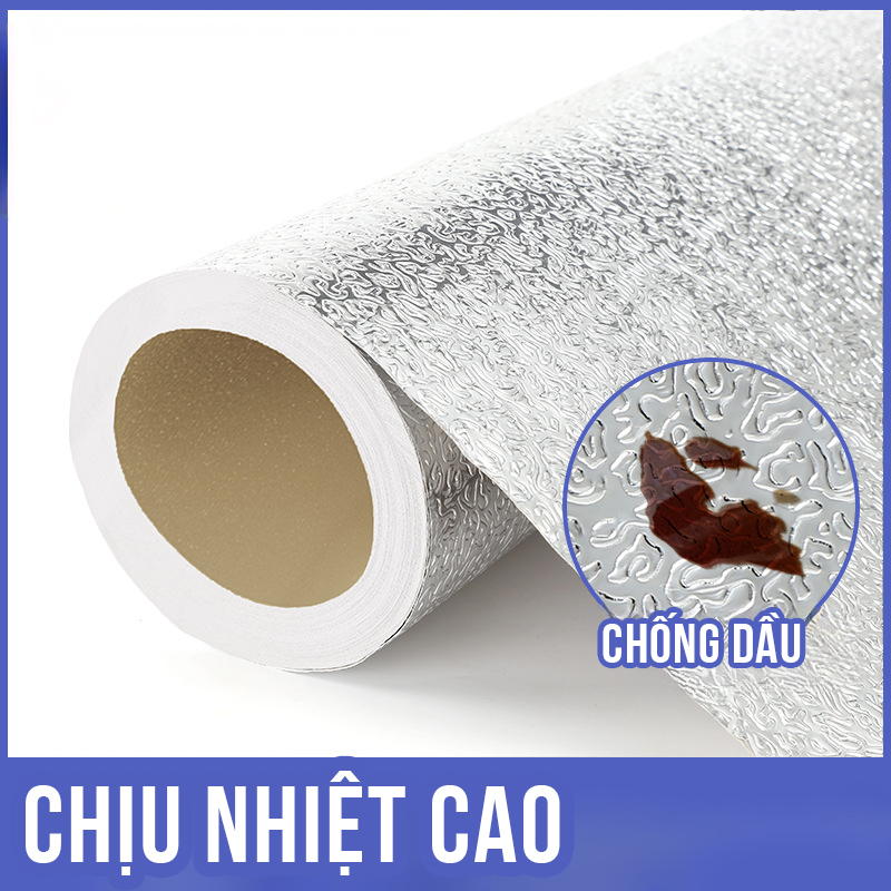 Cuộn Giấy Bạc Dán Bếp, Dán Kệ Tủ Chống Thấm Chịu Nhiệt (dài 2m X cao 0.6m) - Shoptientran