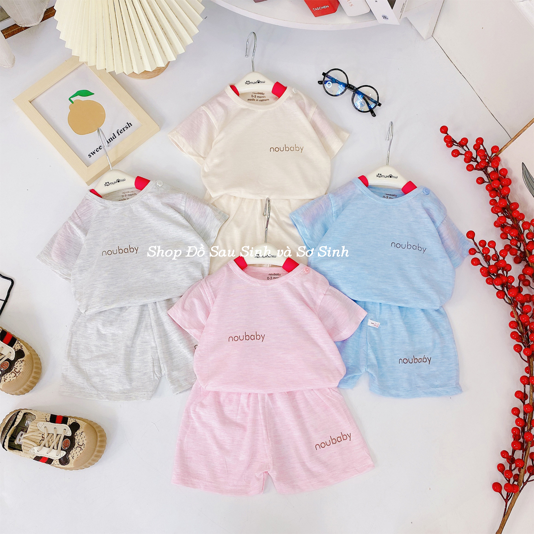 Bộ Cộc Tay Noubaby Cho Bé Sơ Sinh Từ 5-15kg, Vải Cotton Mềm - Đẹp - Thấm Hút Mồ Hôi Tốt