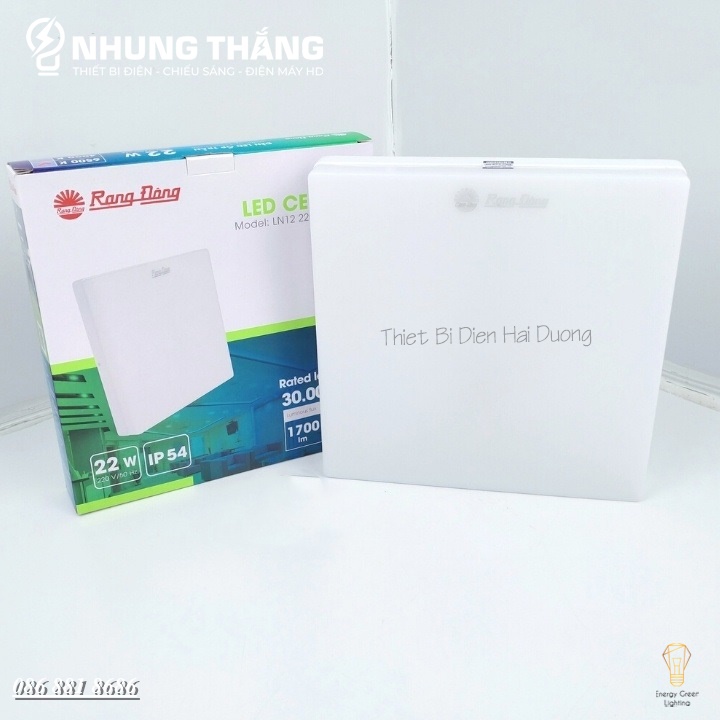 Đèn LED Downlight Ốp Trần Nổi Tràn Viền Vô Cực Rạng Đông D LN12L 22x22/18w Kiểu Dáng Vuông Tròn - Siêu Đẹp Mắt