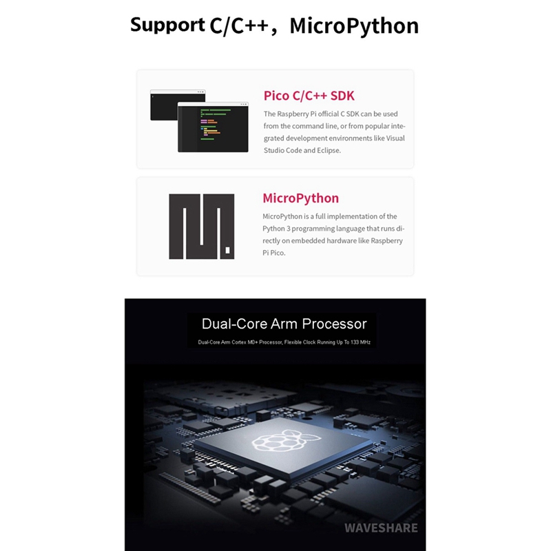 5 Pcs RP2040-Zero RP2040 for Microcontroller PICO Development Board Module Dual-Core M0+ Processor