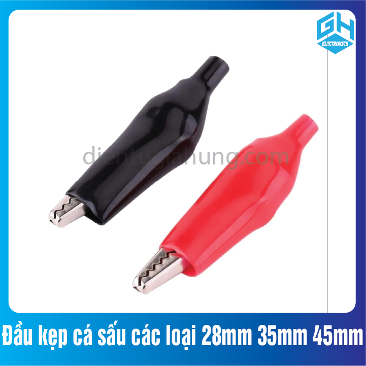 COMBO 10 chiếc Kẹp cá sấu phân loại 28mm,35mm.45mm (5 đen + 5 đỏ)