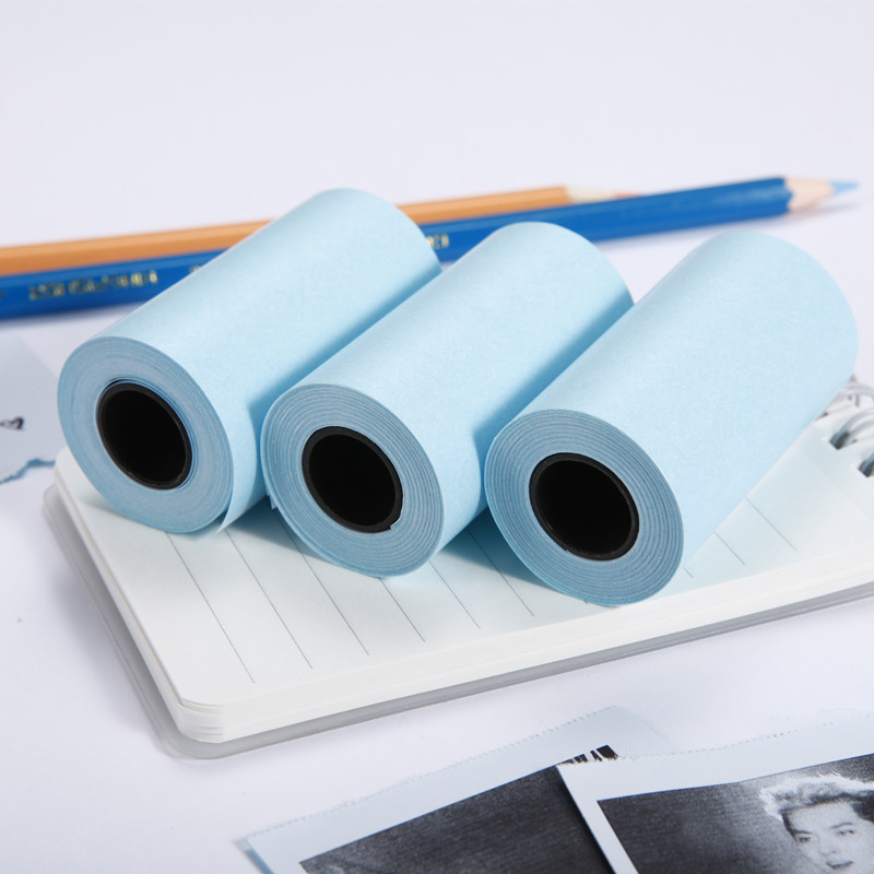 Giấy in nhiệt dán được cho máy in mini , in bill cầm tay 57x30mm